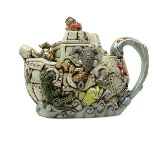 Harmony Kingdom Limited Edition ARK TEAPOT with Fantasy Animal Sculptures 90s Vi - Picture 2 of 11